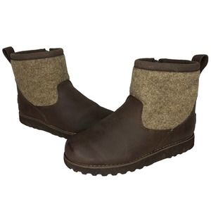 UGG Bayson Boots Kids Size 5 US Brown Wool Ankle Booties Warm Winter Snow Girls